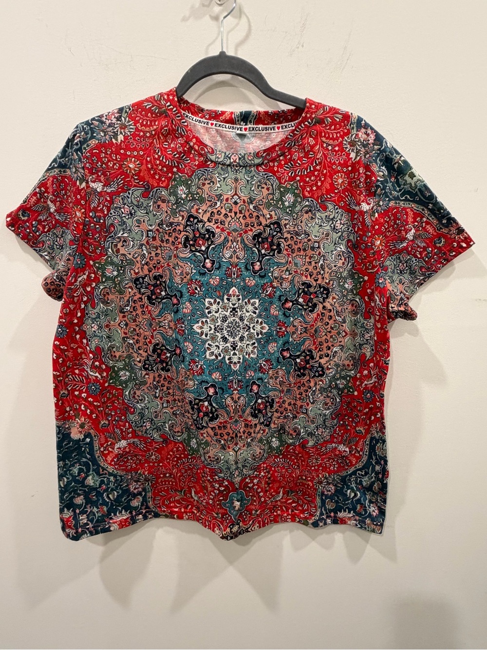 Red Multicolor Medallion Short Sleeve Tee - Exclusive